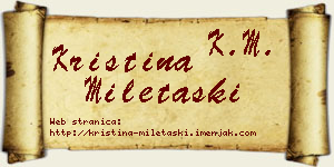 Kristina Miletaški vizit kartica